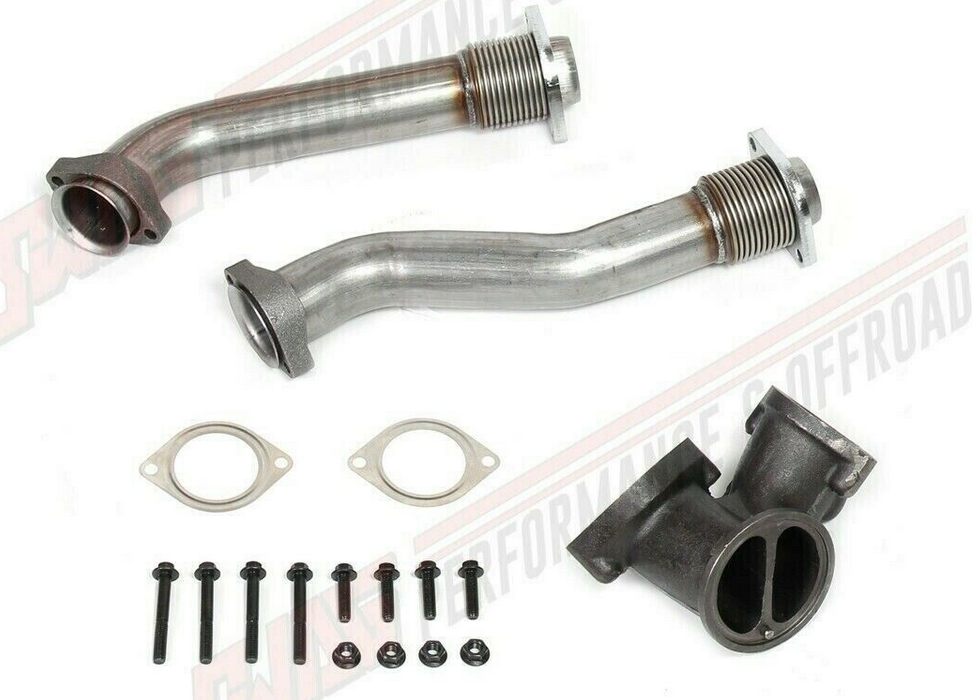 99.5-03 Ford 7.3L Powerstroke Stainless Steel SS304 HD Bellowed Up Pipe Kit Questions & Answers